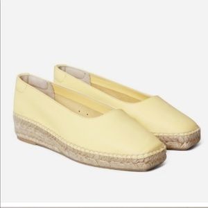 Everlane Espadrilles Yellow Leather Square Toe NWOT Size 9.5